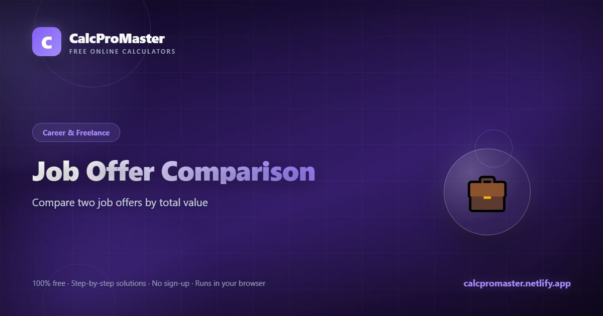 Job Offer Comparison calculator — free online tool