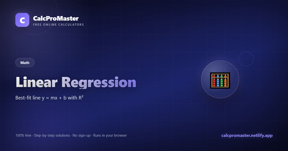 Linear Regression calculator — free online tool