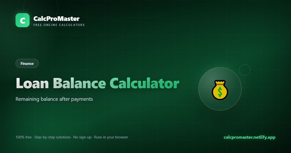 Loan Balance Calculator calculator — free online tool