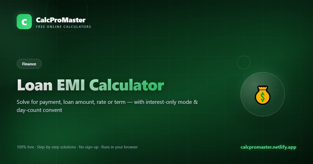 Loan EMI Calculator calculator — free online tool