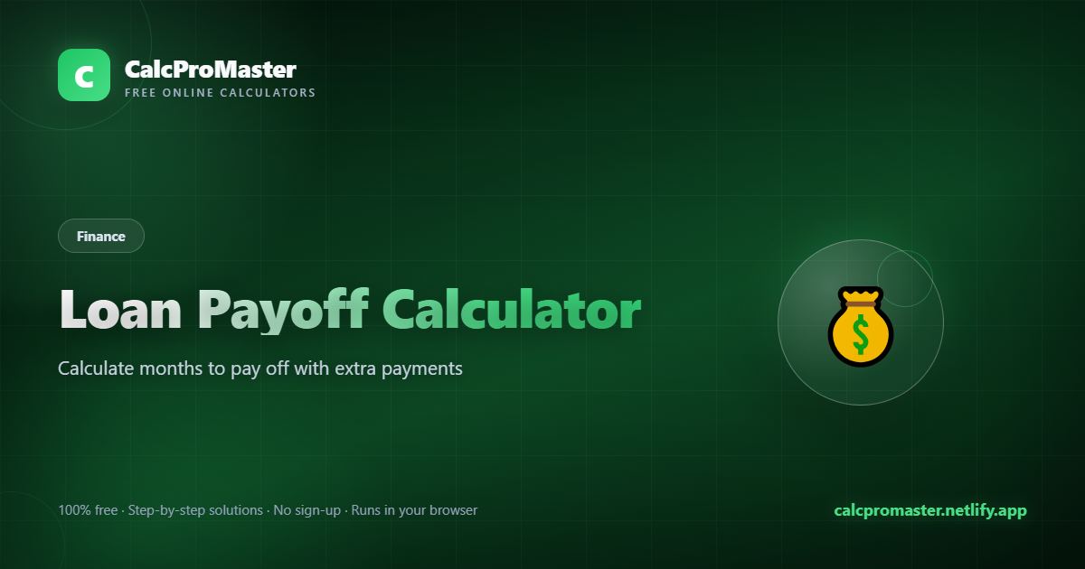 Loan Payoff Calculator calculator — free online tool