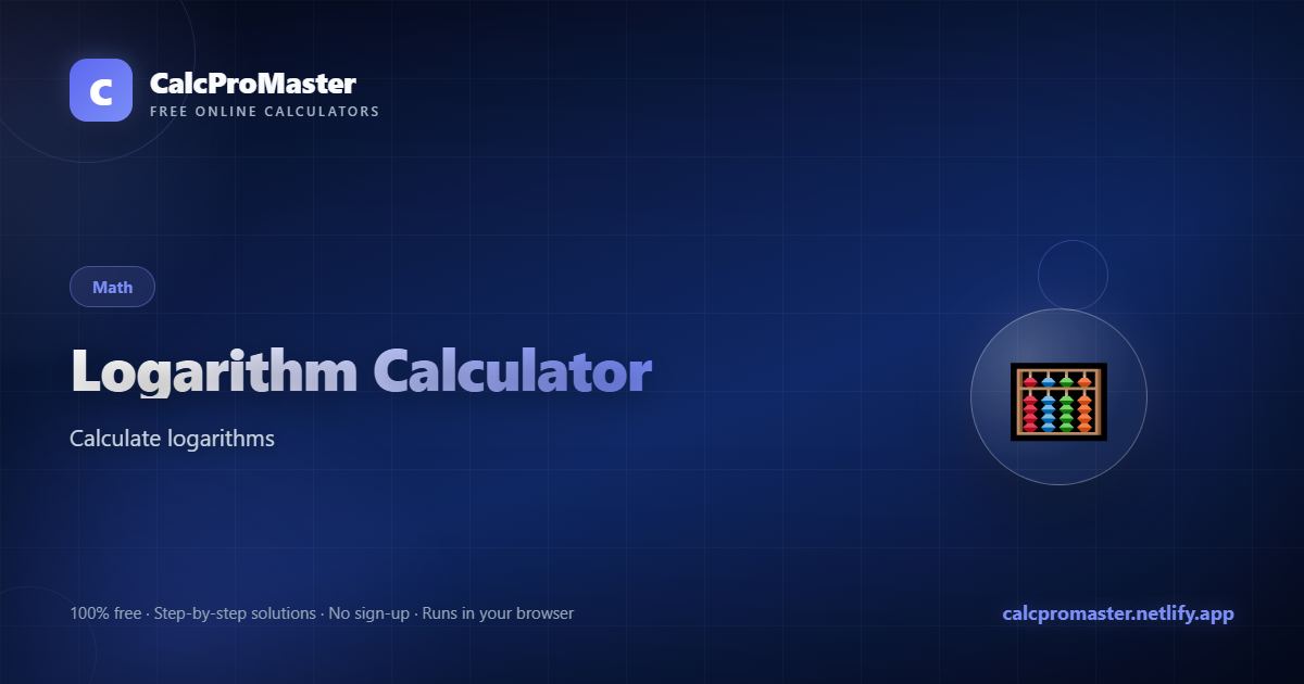 Logarithm Calculator calculator — free online tool