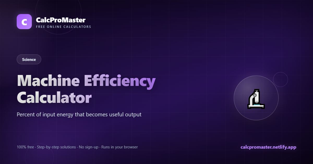 Machine Efficiency Calculator calculator — free online tool