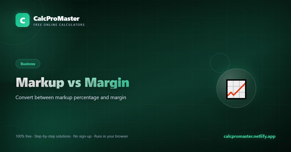 Markup vs Margin calculator — free online tool