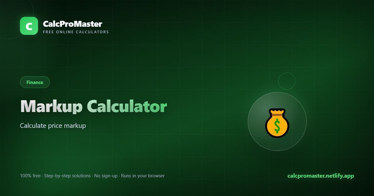 Markup Calculator calculator — free online tool