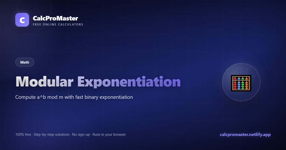Modular Exponentiation calculator — free online tool