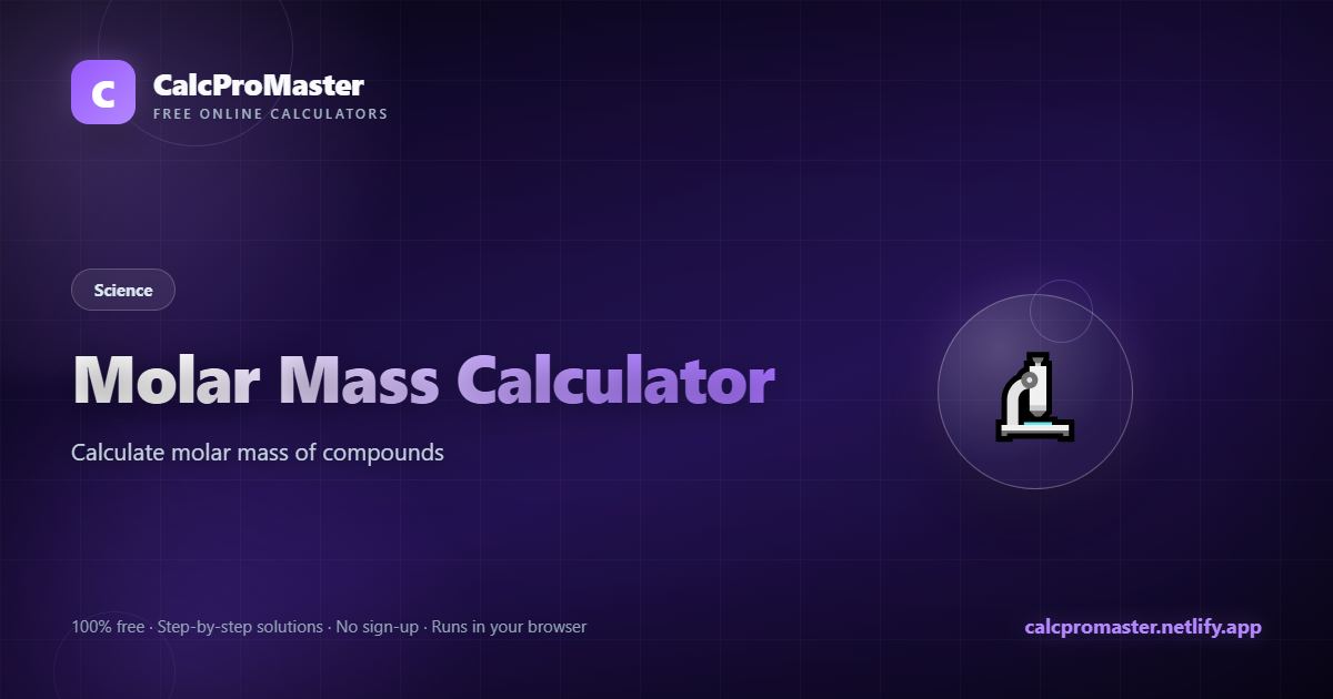 Molar Mass Calculator calculator — free online tool