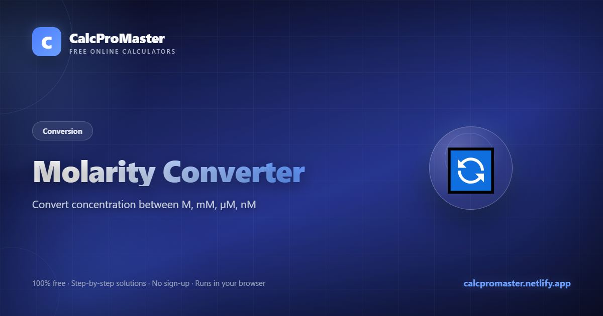 Molarity Converter calculator — free online tool