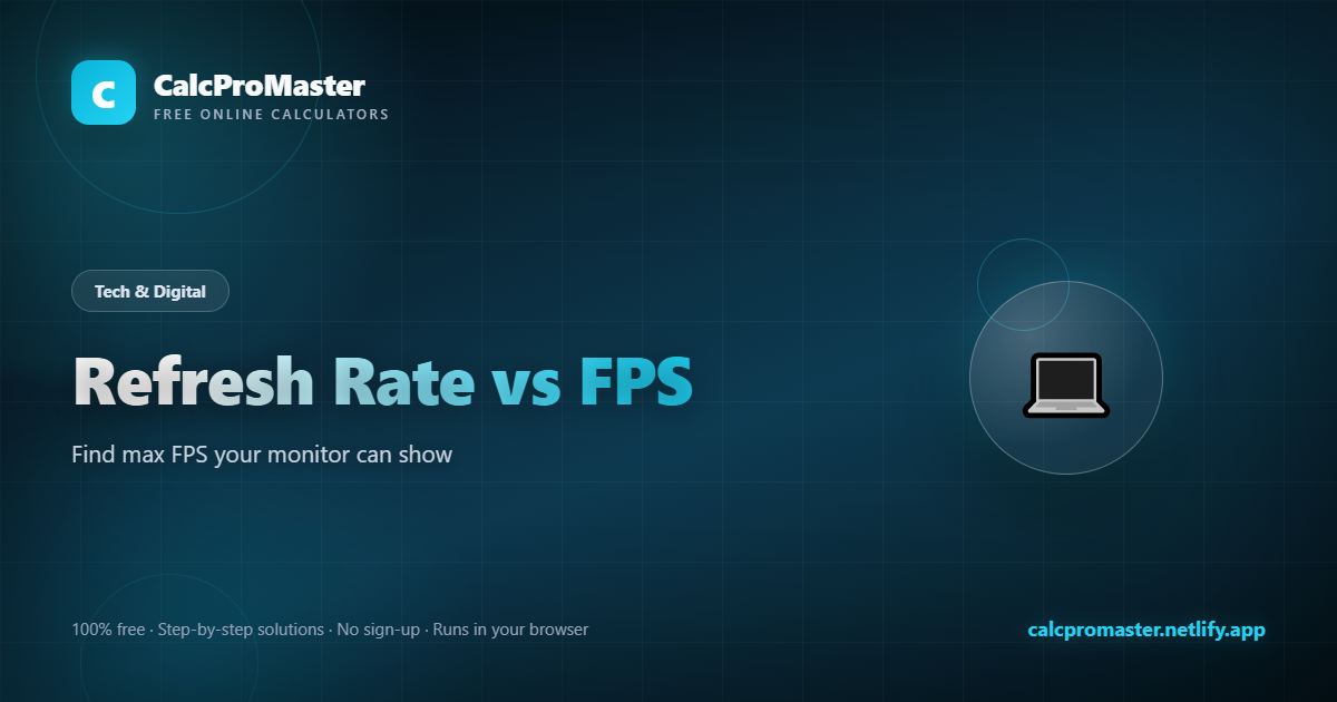 Refresh Rate vs FPS calculator — free online tool