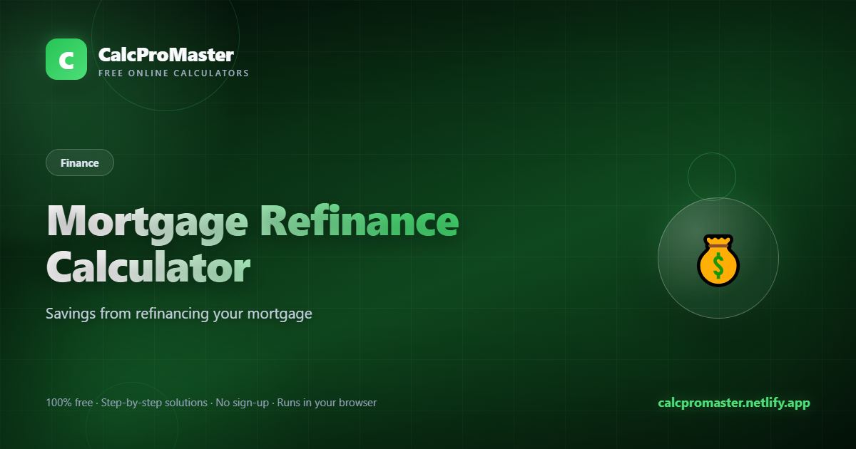Mortgage Refinance Calculator calculator — free online tool