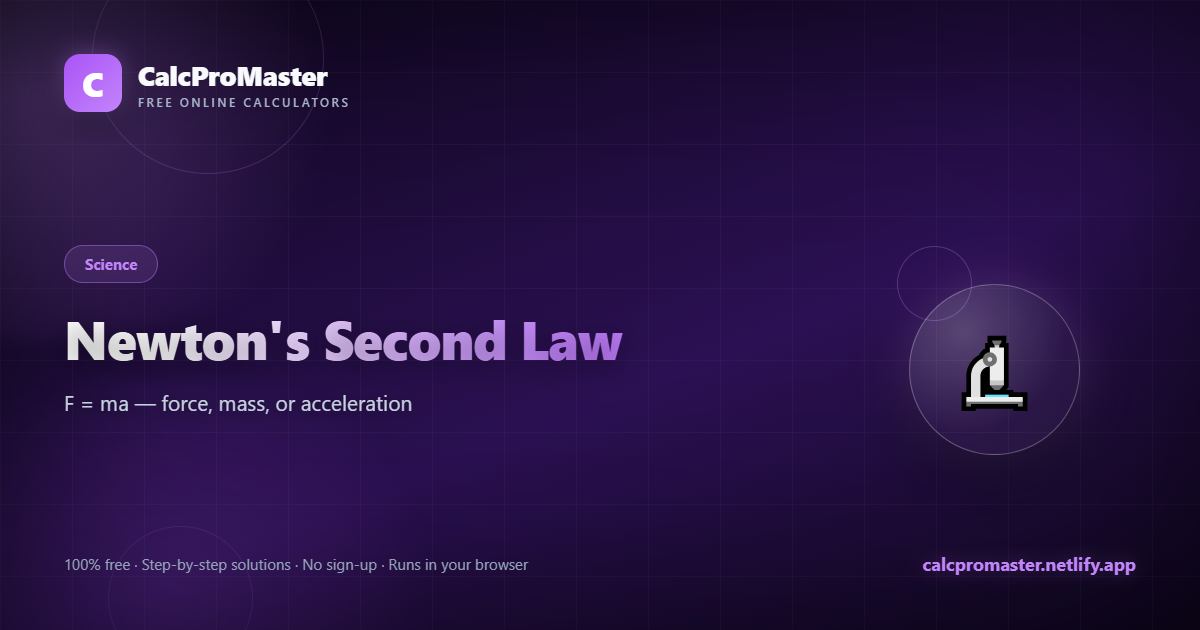 Newton's Second Law calculator — free online tool