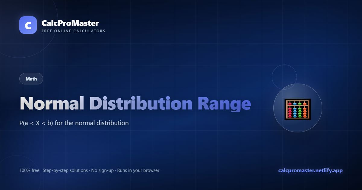 Normal Distribution Range calculator — free online tool