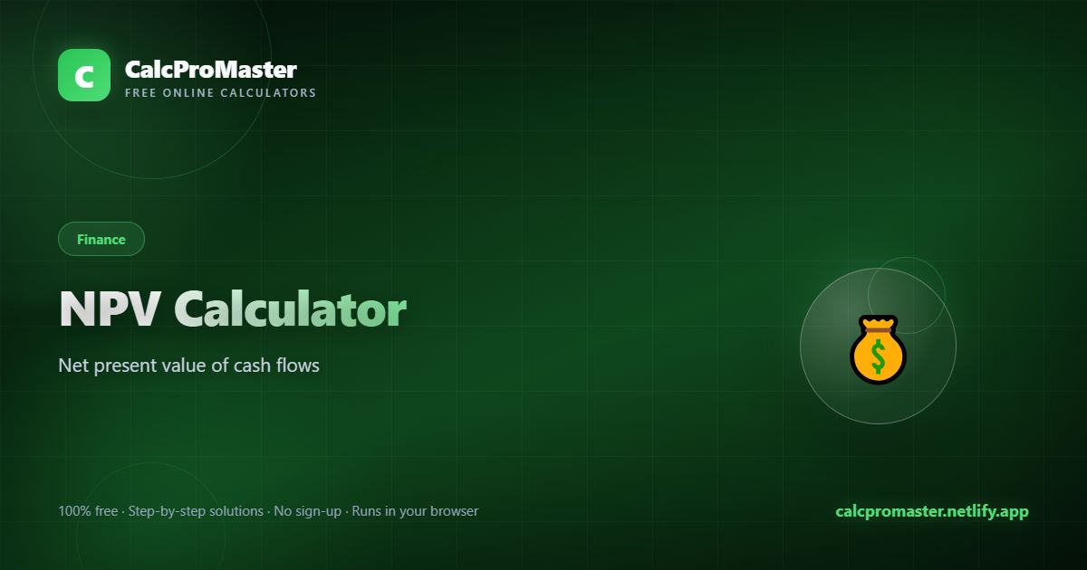 NPV Calculator calculator — free online tool