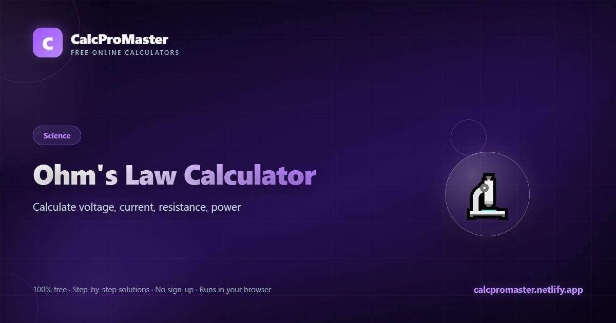 Ohm's Law Calculator calculator — free online tool