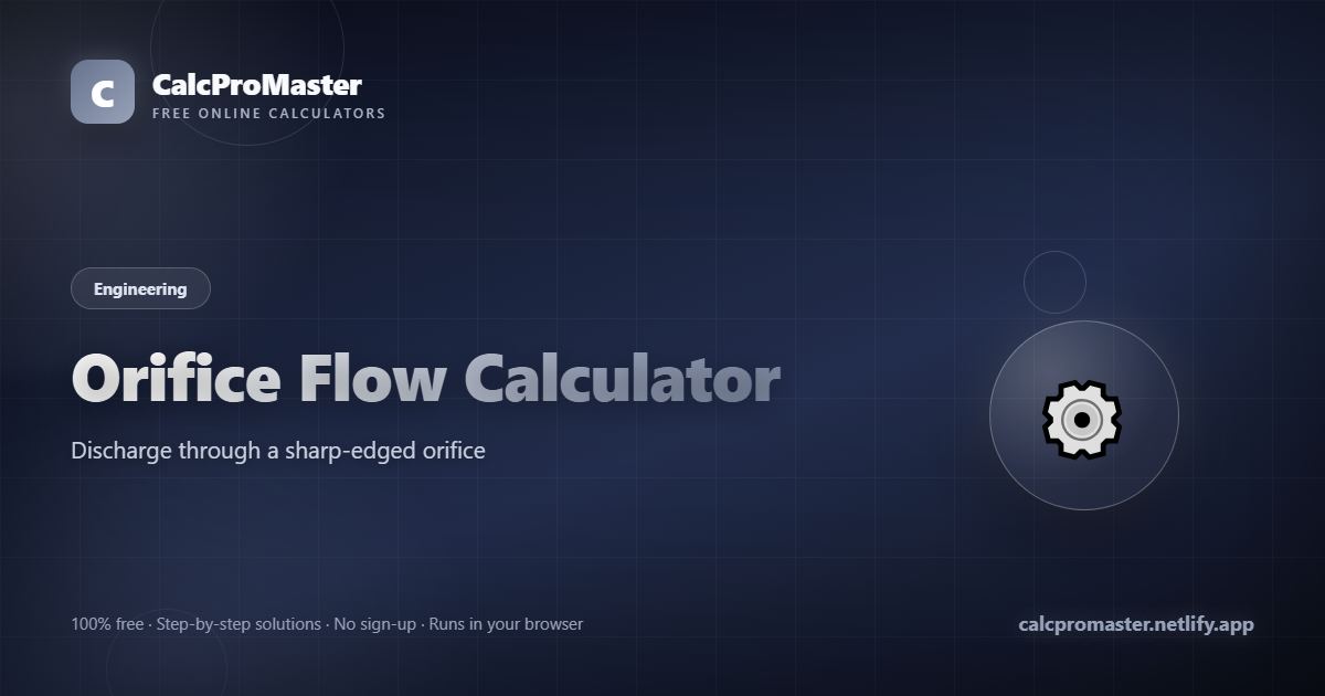 Orifice Flow Calculator calculator — free online tool
