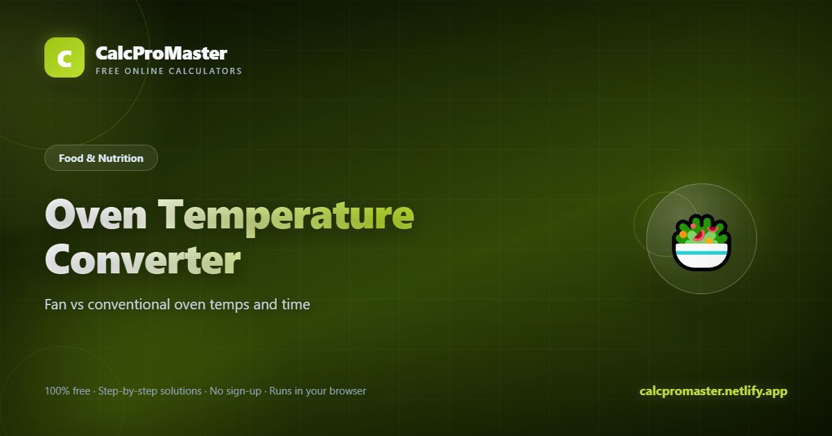 Oven Temperature Converter calculator — free online tool