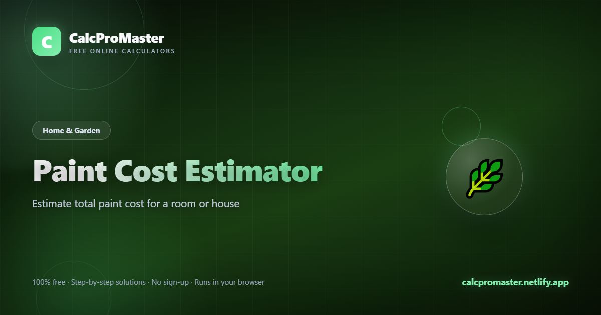Paint Cost Estimator calculator — free online tool