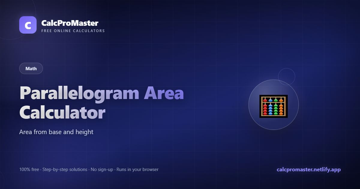 Parallelogram Area Calculator calculator — free online tool