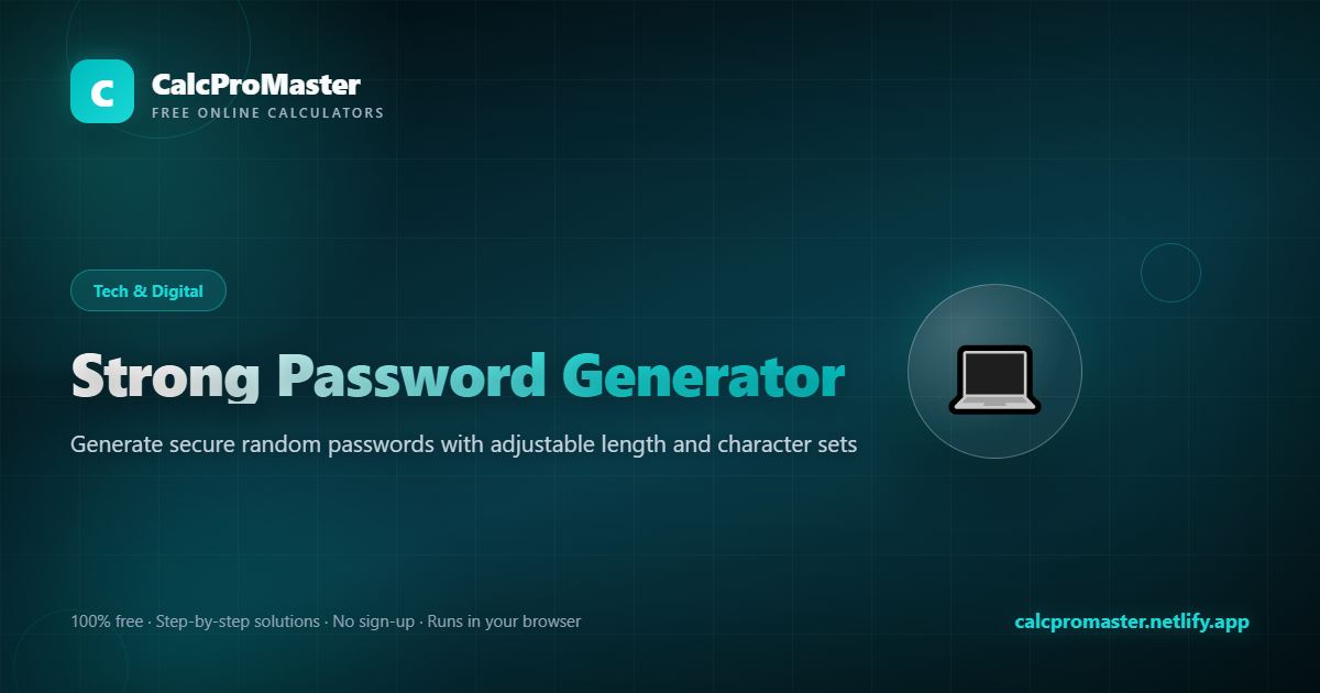 Strong Password Generator calculator — free online tool
