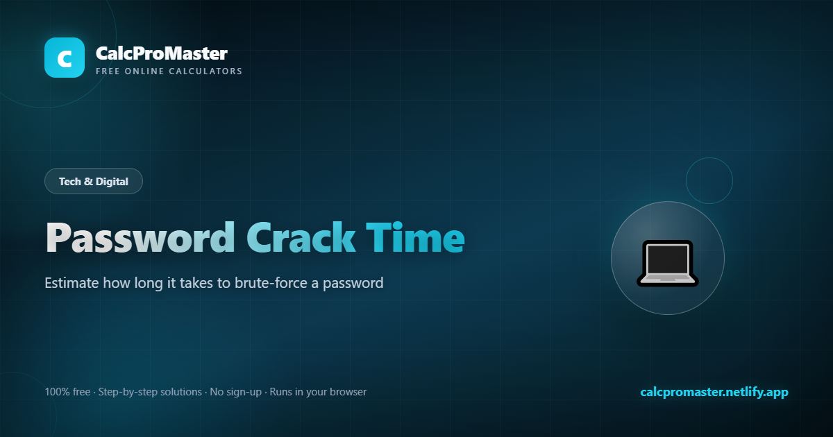 Password Crack Time calculator — free online tool