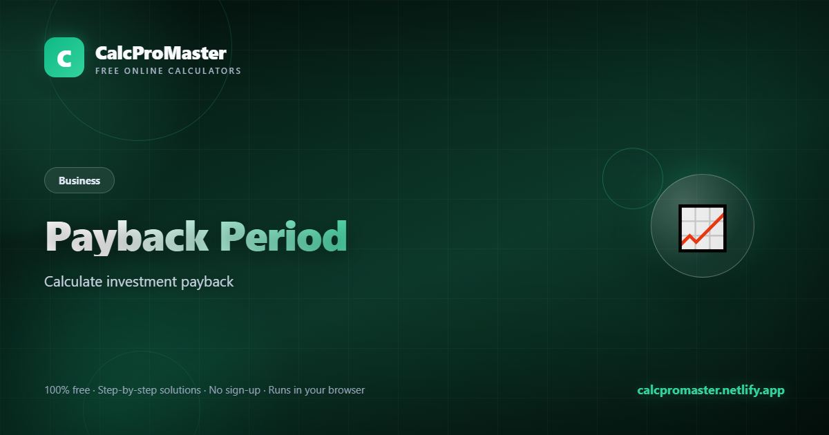 Payback Period calculator — free online tool