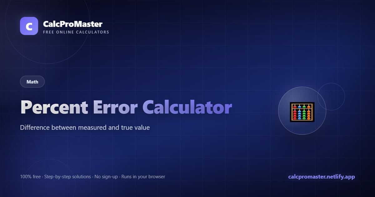 Percent Error Calculator calculator — free online tool