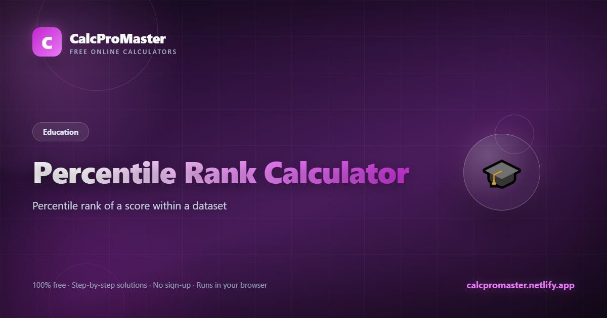 Percentile Rank Calculator calculator — free online tool