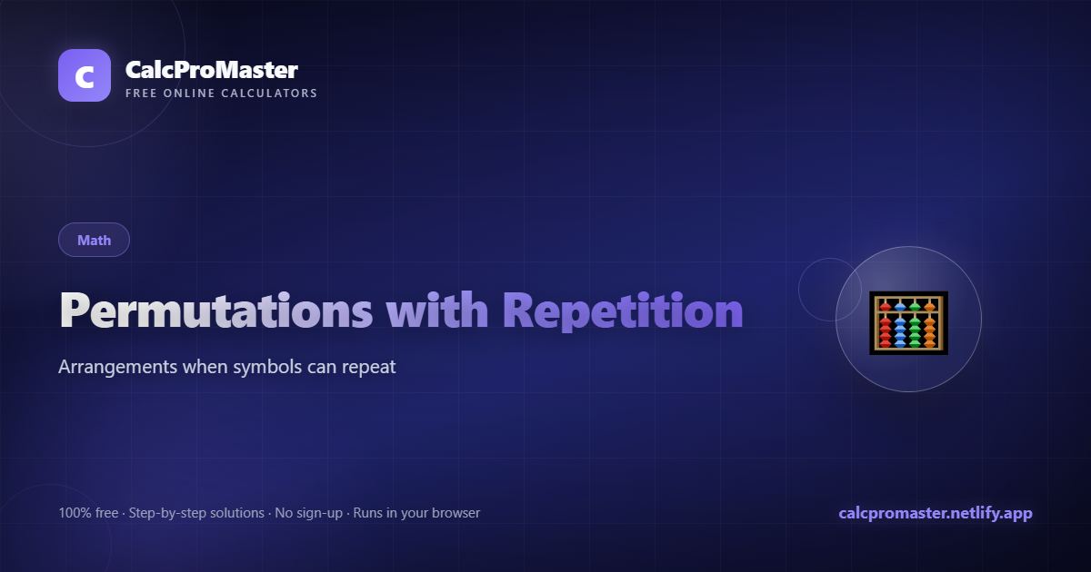 Permutations with Repetition calculator — free online tool