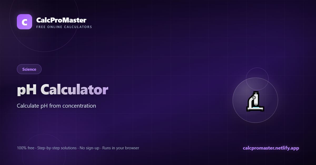 pH Calculator calculator — free online tool