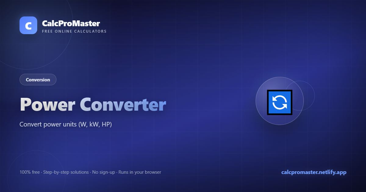 Power Converter calculator — free online tool