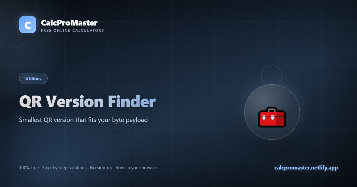 QR Version Finder calculator — free online tool