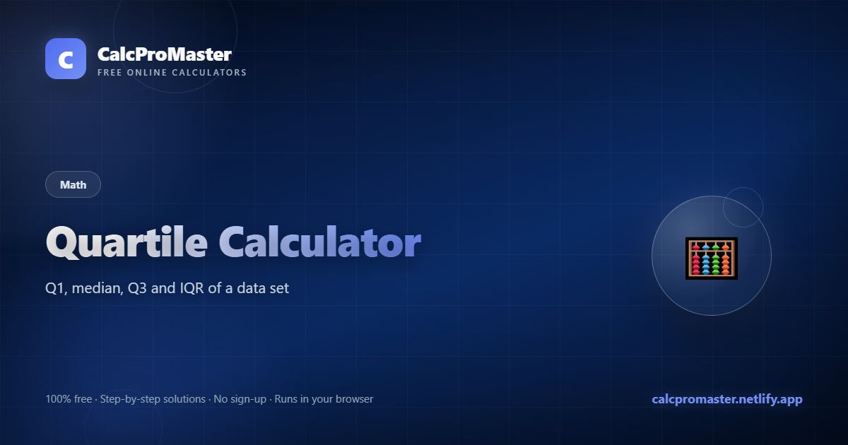 Quartile Calculator calculator — free online tool
