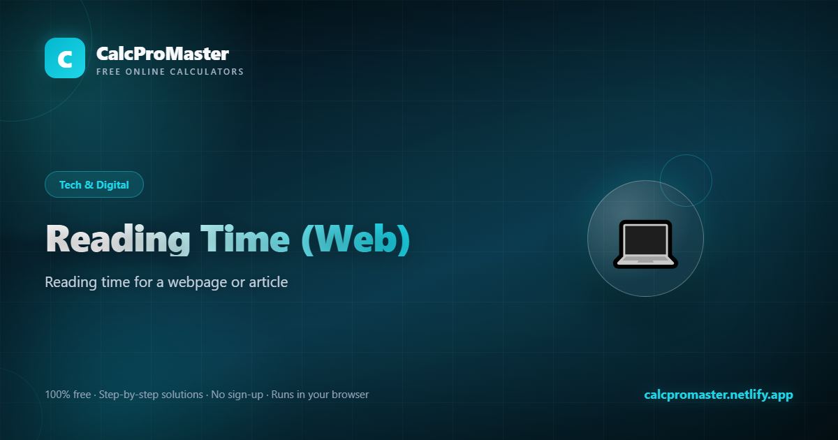 Reading Time (Web) calculator — free online tool