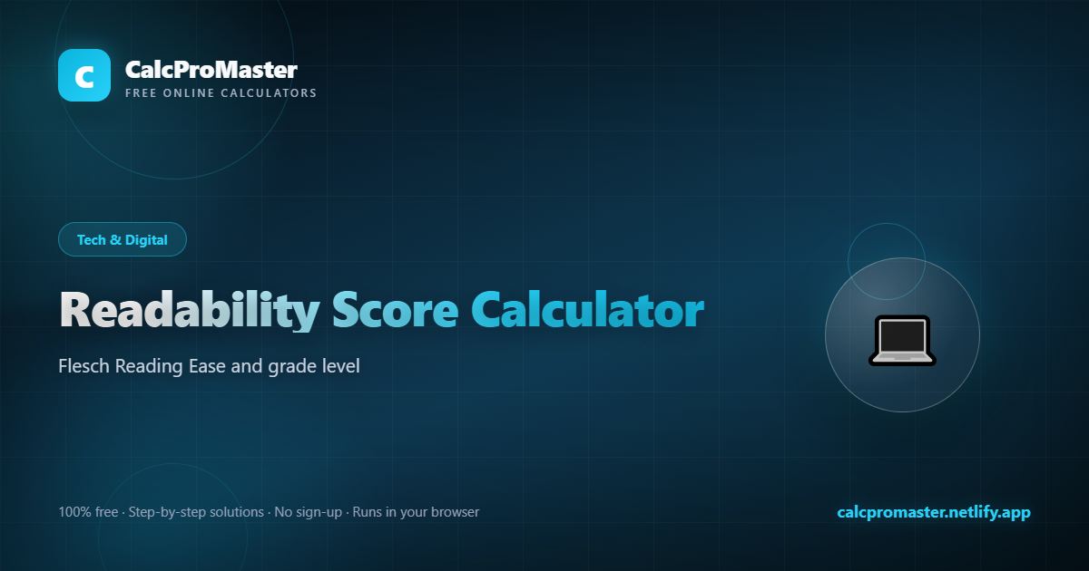 Readability Score Calculator calculator — free online tool