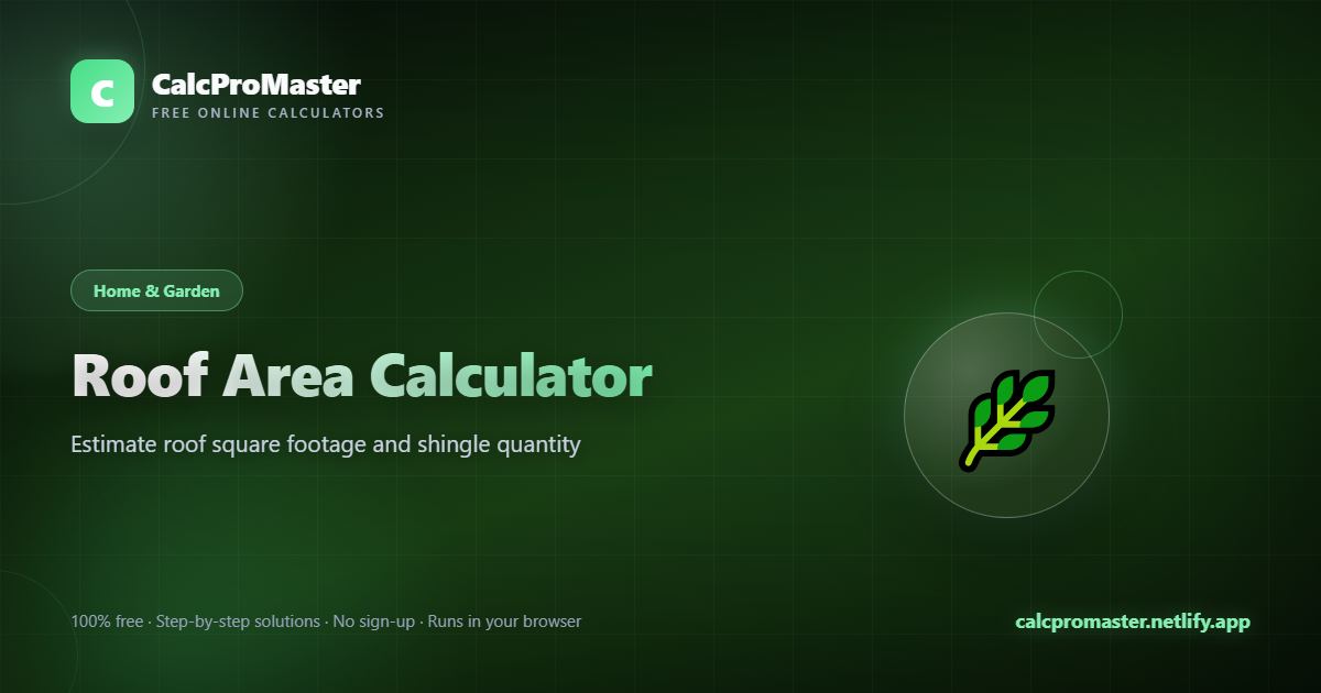 Roof Area Calculator calculator — free online tool