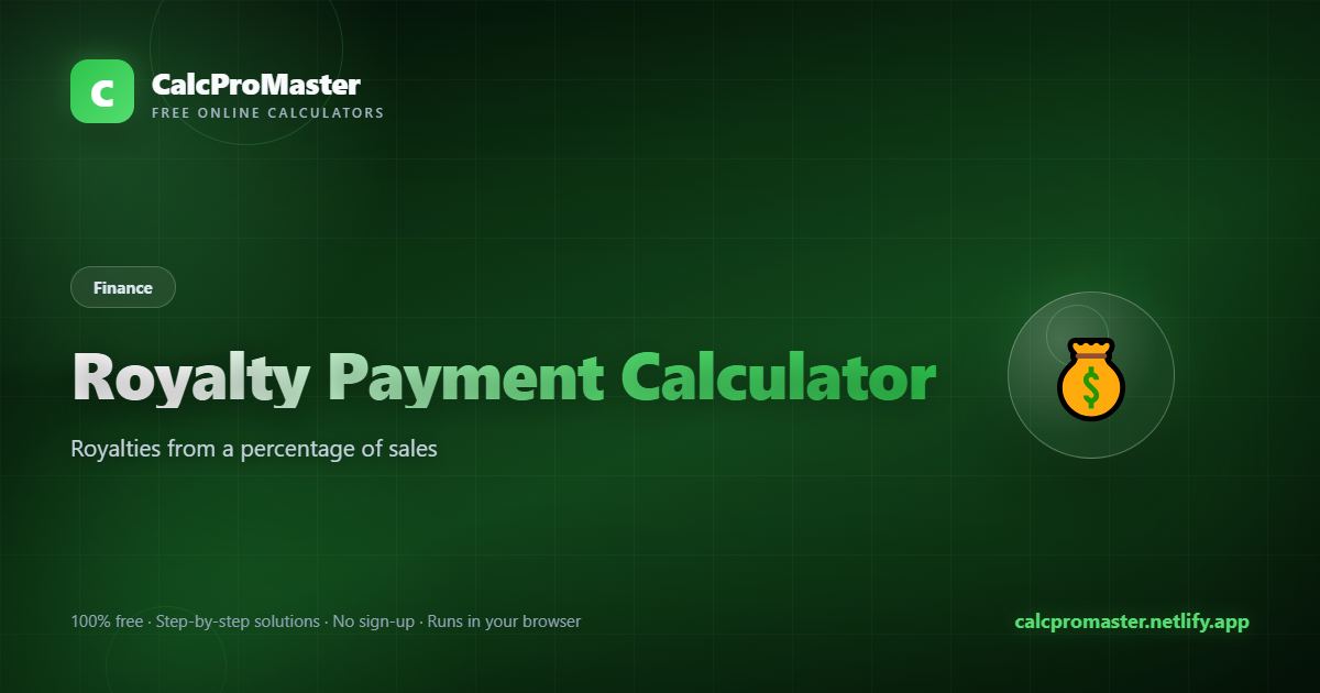 Royalty Payment Calculator calculator — free online tool