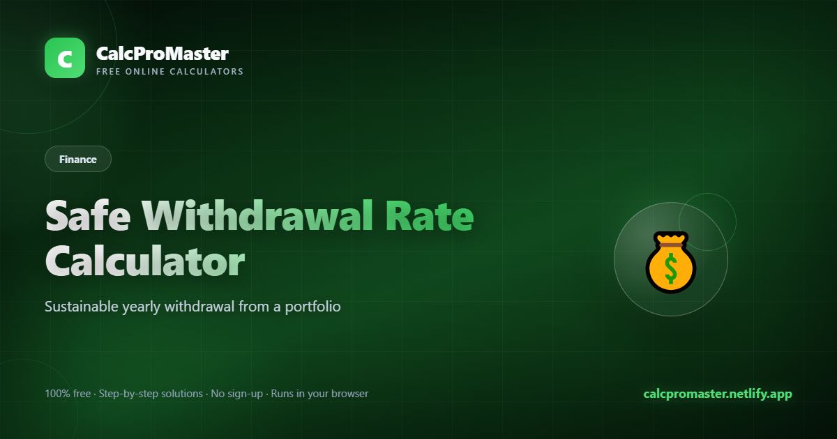 Safe Withdrawal Rate Calculator calculator — free online tool