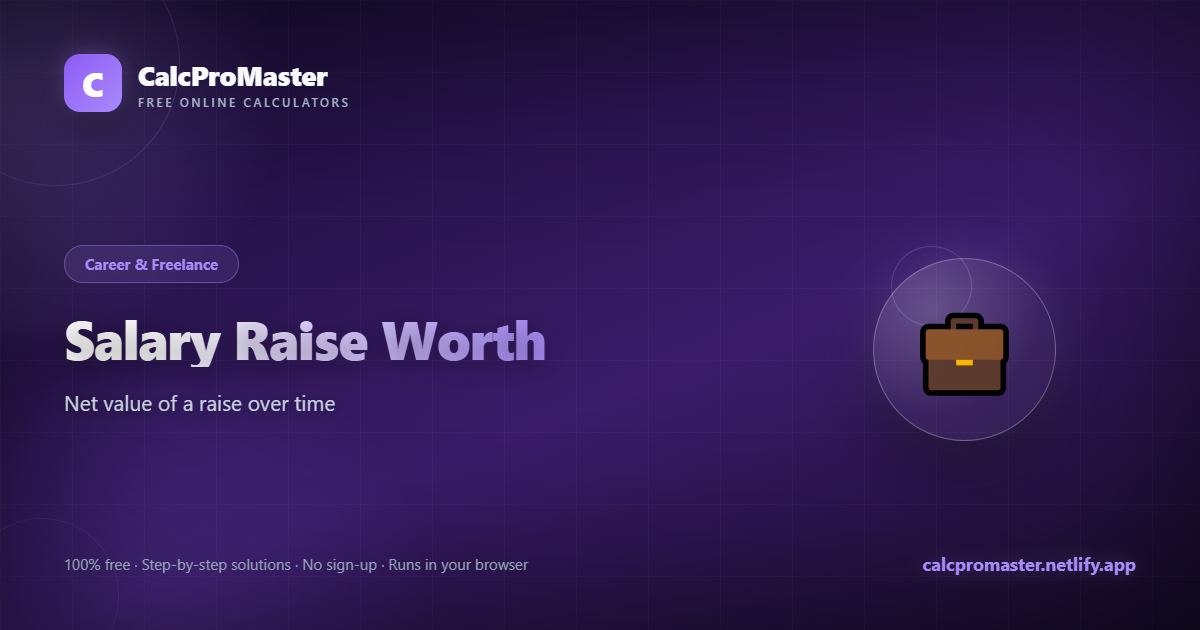 Salary Raise Worth calculator — free online tool