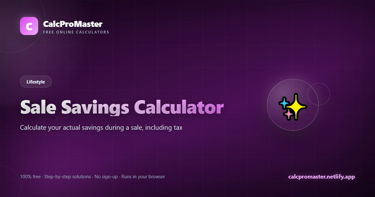 Sale Savings Calculator calculator — free online tool