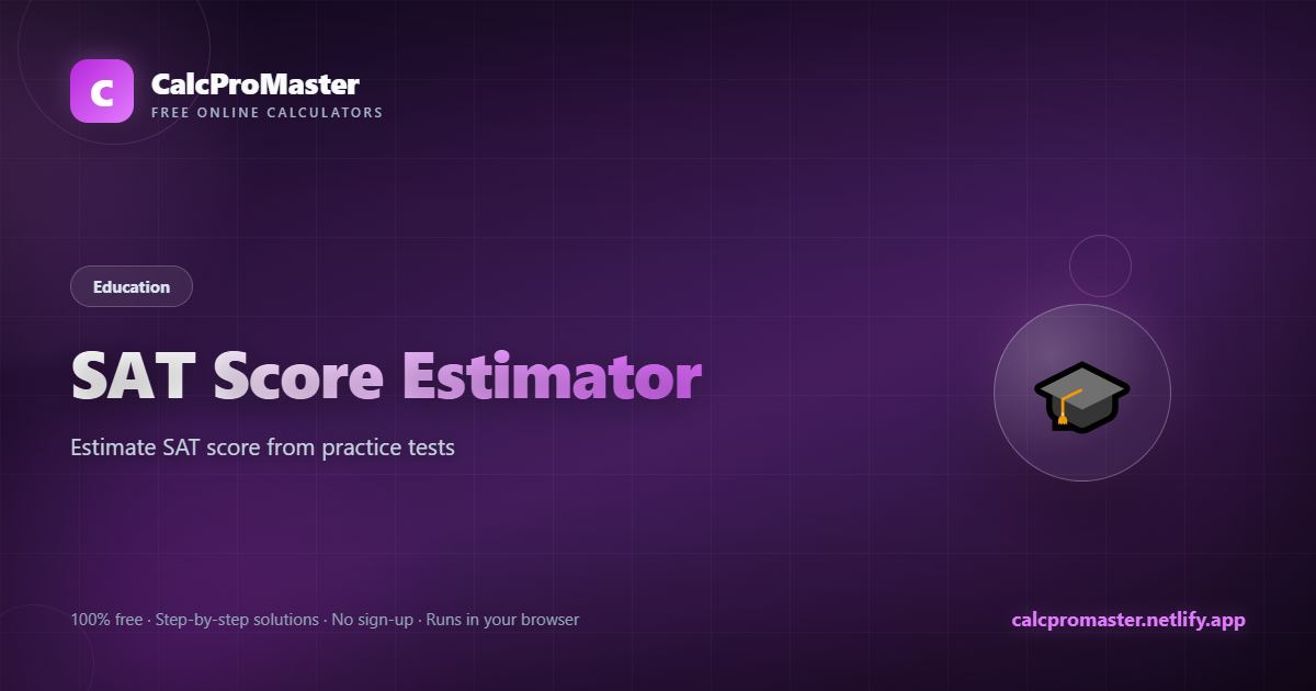 SAT Score Estimator calculator — free online tool