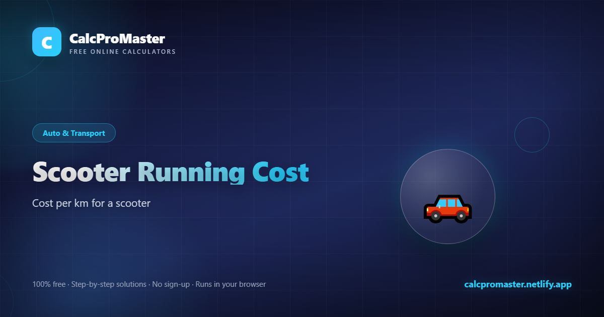 Scooter Running Cost calculator — free online tool