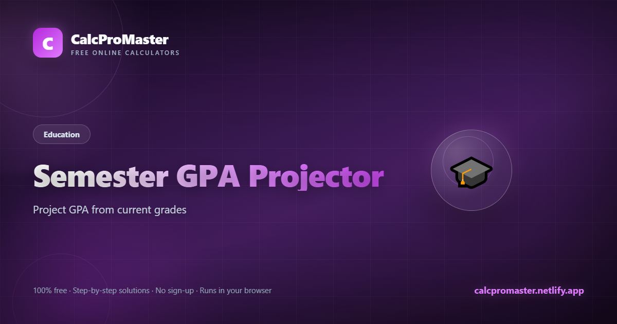 Semester GPA Projector calculator — free online tool