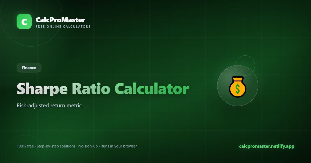 Sharpe Ratio Calculator calculator — free online tool