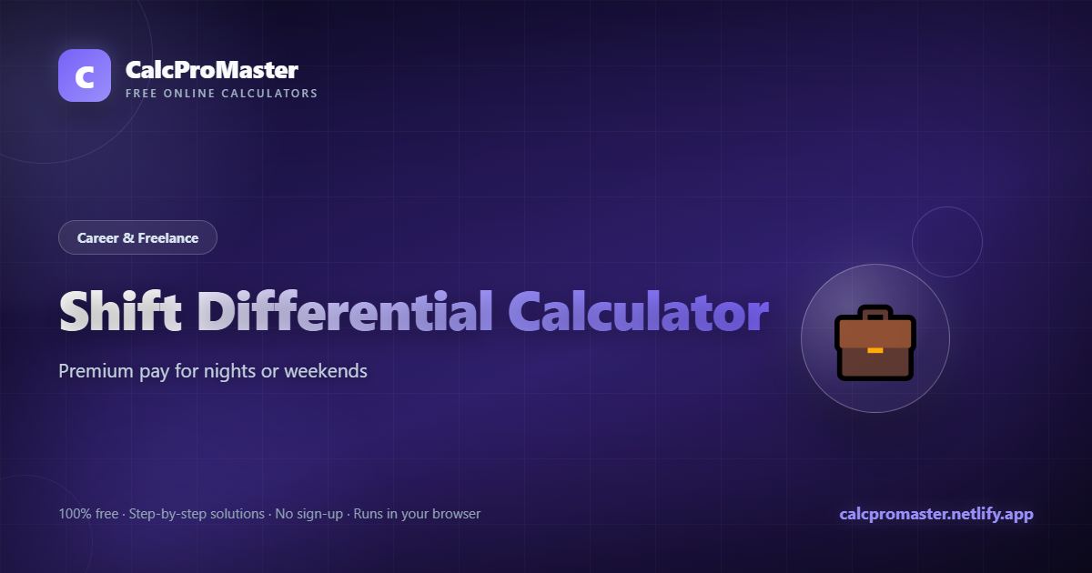Shift Differential Calculator calculator — free online tool