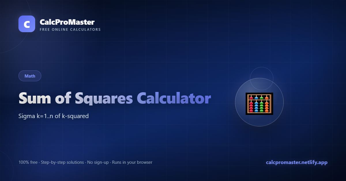 Sum of Squares Calculator calculator — free online tool
