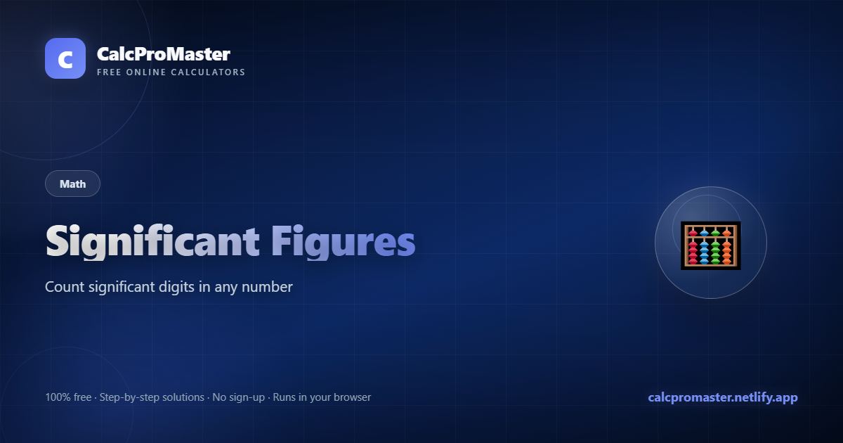 Significant Figures calculator — free online tool