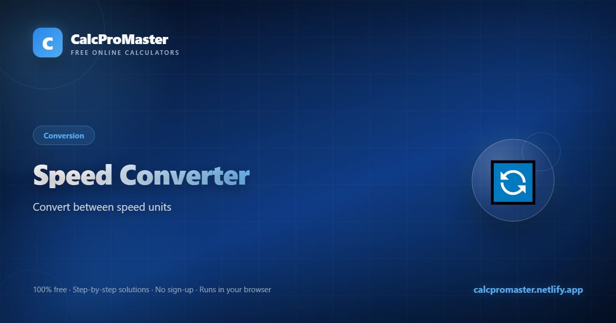 Speed Converter calculator — free online tool