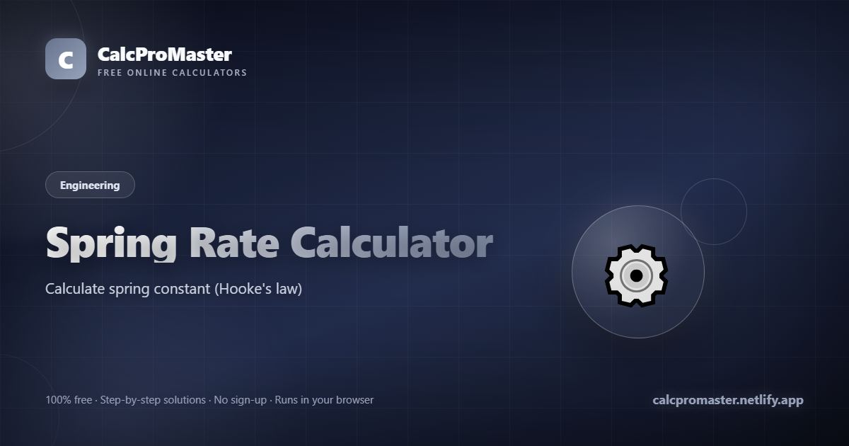 Spring Rate Calculator calculator — free online tool