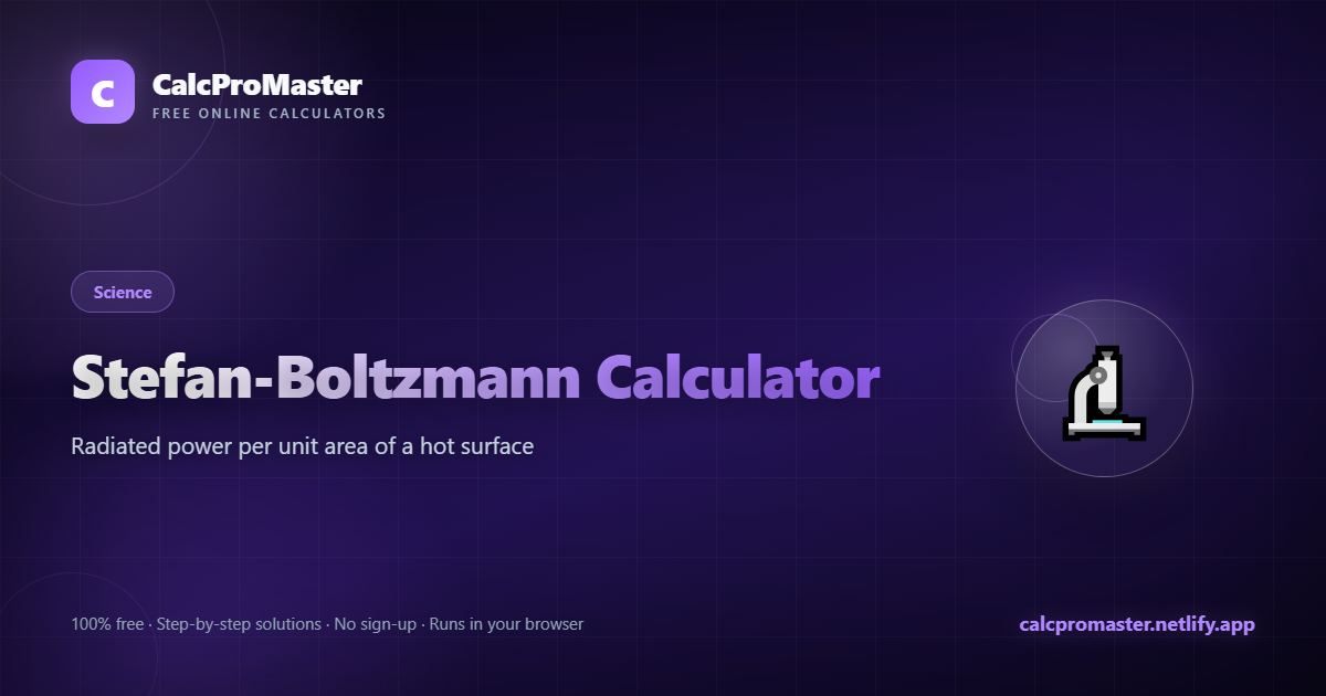 Stefan-Boltzmann Calculator calculator — free online tool