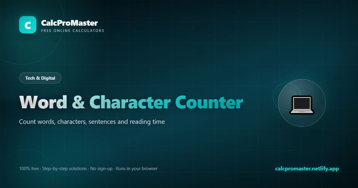 Word & Character Counter calculator — free online tool